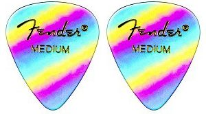 FENDER 351 SHAPE CLASSIC CELLULOID 12-PACK, RAINBOW, THIN