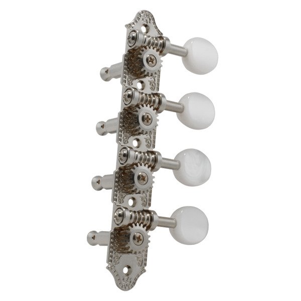 GROVER PROFESSIONAL MANDOLIN "A" STYLE NICKEL SET 8 4 + 4 ON PLATE W/ PEARLOID BUTTON