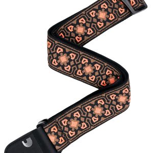 D'ADDARIO ECO COMFORT WOVEN GUITAR STRAP, BROWN & ORANGE