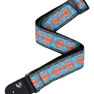 D'ADDARIO ECO COMFORT WOVEN GUITAR STRAP, BLUE & ORANGE