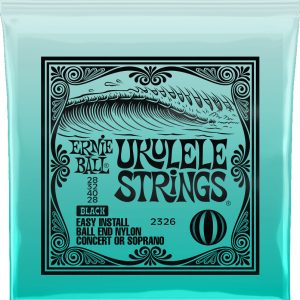 ERNIE BALL CONCERT/SOPRANO NYLON BALL-END UKULELE STRINGS - BLACK