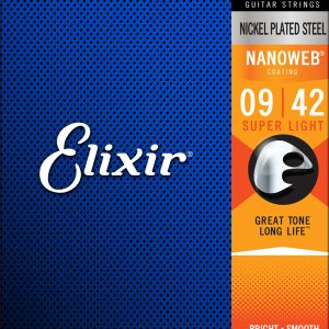 ELIXIR NICKEL PLATED ELECTRIC GUITAR STRING SET W/NANOWEB