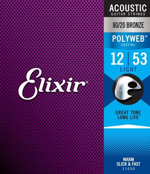 ELIXIR 80/20 BRONZE ACOUSTIC GUITAR STRING SET W/ POLYWEB