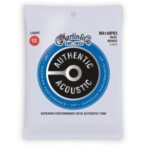 Martin MA140 Authentic Acoustic SP 80/20 Bronze Light Guitar Strings