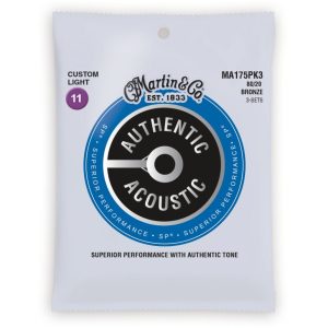 Martin MA175 Authentic Acoustic SP 80/20 Custom Light Guitar Strings