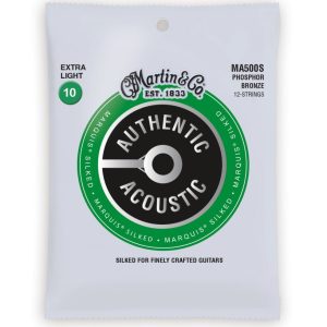 Martin MA500S Authentic Acoustic 92/8 Phosphor Bronze Extra Light (12  String) Guitar Strings
