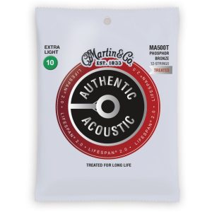Martin MA500T Authentic Acoustic Lifespan 92/8 Phosphor Bronze Extra Light Guitar Strings