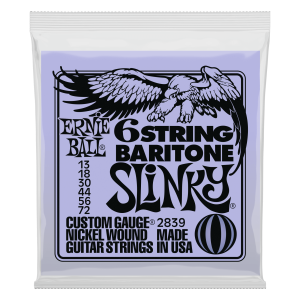 Slinky 6-String w/ small ball end 29 5/8 scale Baritone Guitar Strings – 13-72 Gauge