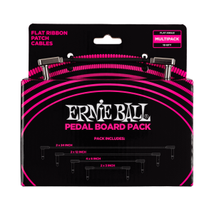 Flat Ribbon Patch Cables Pedalboard Multi-Pack - Black