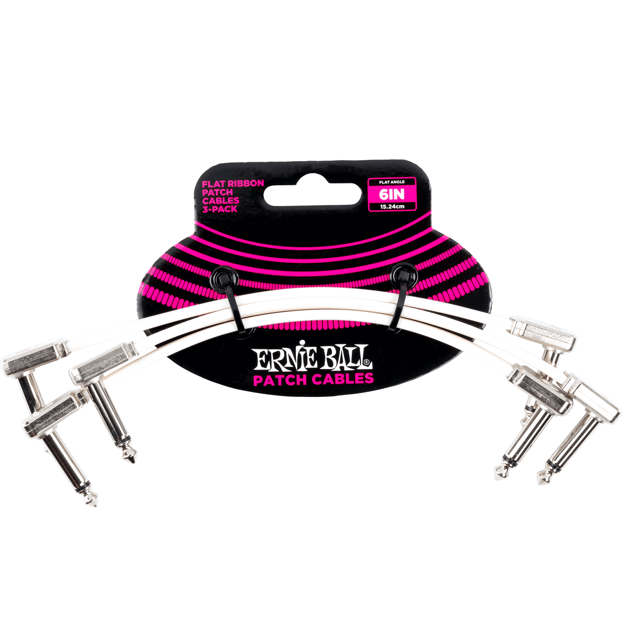 6" Flat Ribbon Patch Cable White 3-Pack - White