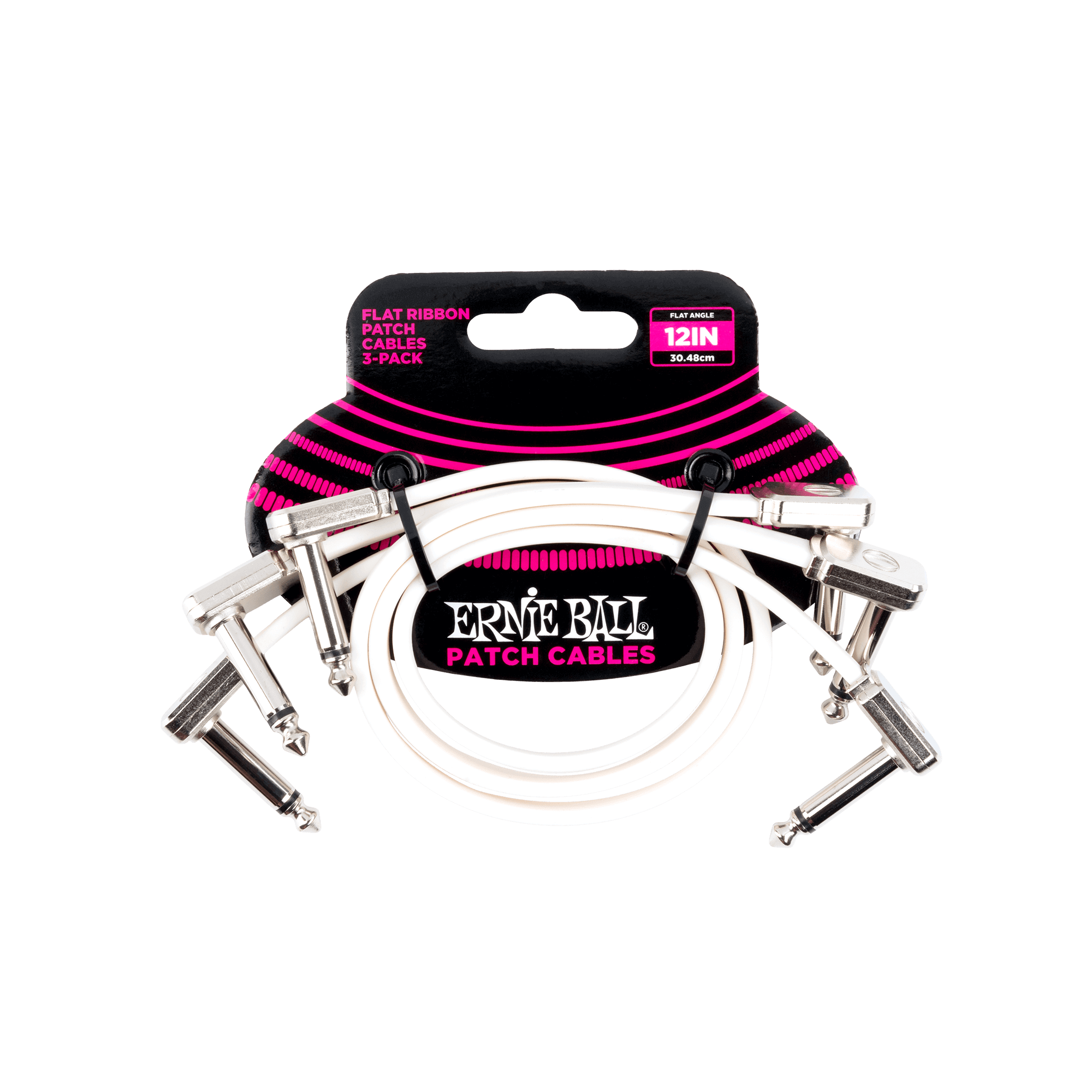 12" Flat Ribbon Patch Cable White 3-Pack - White