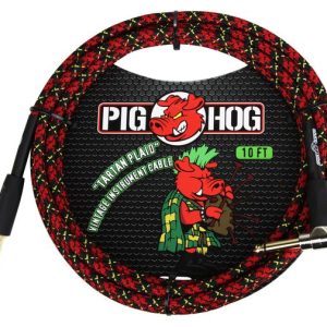 PIG HOG VINTAGE SERIES INSTRUMENT CABLE, 10ft, TARTAN PLAID