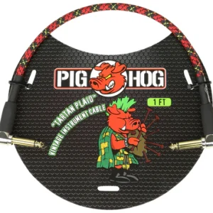 Pig Hog  "Tartan Plaid" 1ft Right Angled Patch Cables