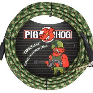 PIG HOG VINTAGE SERIES INSTRUMENT CABLE, 20FT, CAMOUFLAGE