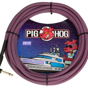 PIG HOG VINTAGE SERIES INSTRUMENT CABLE, 20FT, RIVIERA PURPLE
