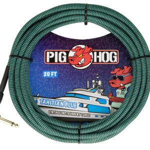 PIG HOG VINTAGE SERIES INSTRUMENT CABLE, 20FT, TAHITIAN BLUE
