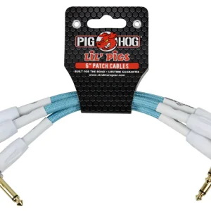 Pig Hog  "Daphne Blue" 6" patch cables, 3pk