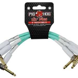Pig Hog  "Seafoam Green" 6" patch cables, 3pk