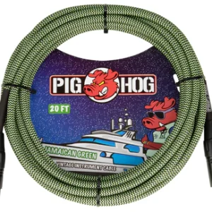 Pig Hog "Jamaican Green" Woven Mic Cable, 20ft.