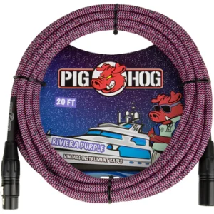 Pig Hog "Riviera Purple" Woven Mic Cable, 20ft.