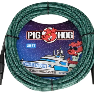 Pig Hog "Tahitian Blue" Woven Mic Cable, 20ft.