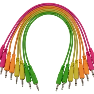 8 pk 10" mono patch cables (Neon orange, neon green, neon yellow, neon pink)