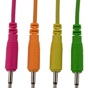 8 pk 12" mono patch cables (Neon orange, neon green, neon yellow, neon pink)